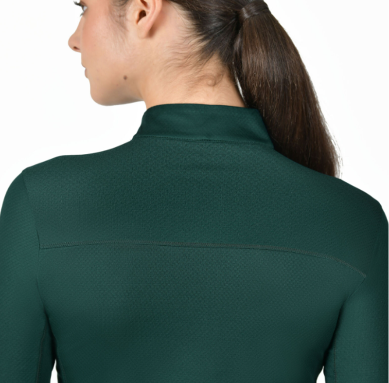 Dublin Ladies Breathable Long Sleeve Riding Top - Dark Emerald Green-2
