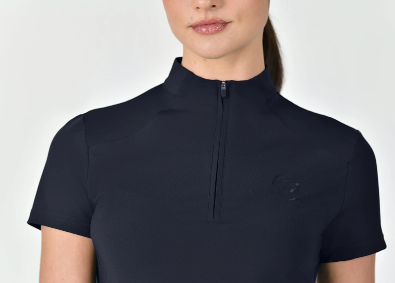 Dublin Ladies 1/4 Zip Breathable Short Sleeve Top - Navy -1