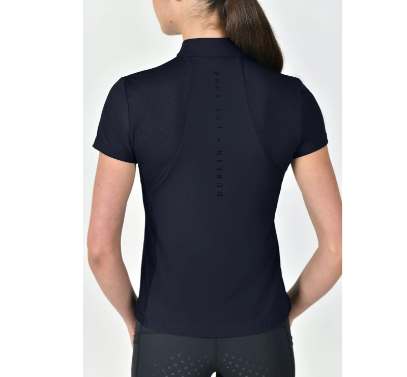 Dublin Ladies 1/4 Zip Breathable Short Sleeve Top - Navy -2
