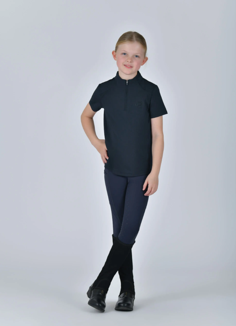 Dublin Children's 1/4 Zip Short Sleeve Top - Navy -1