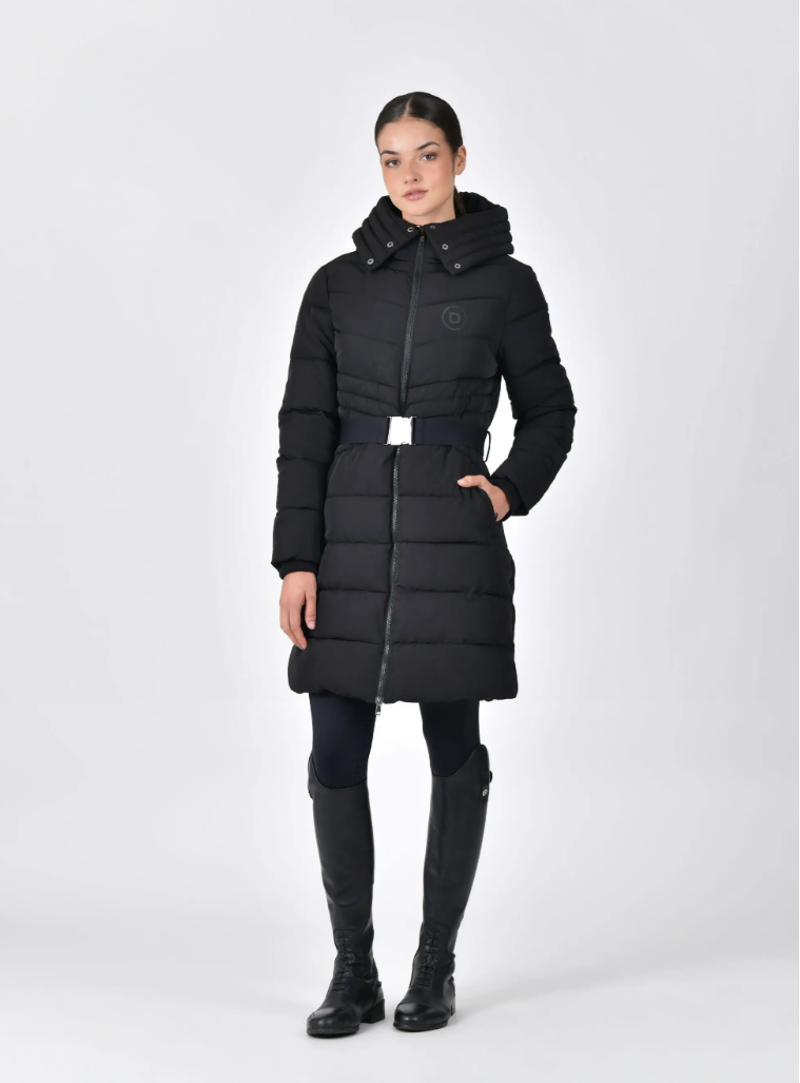 Dublin Ladies Belted Longline Puffer - Black-4