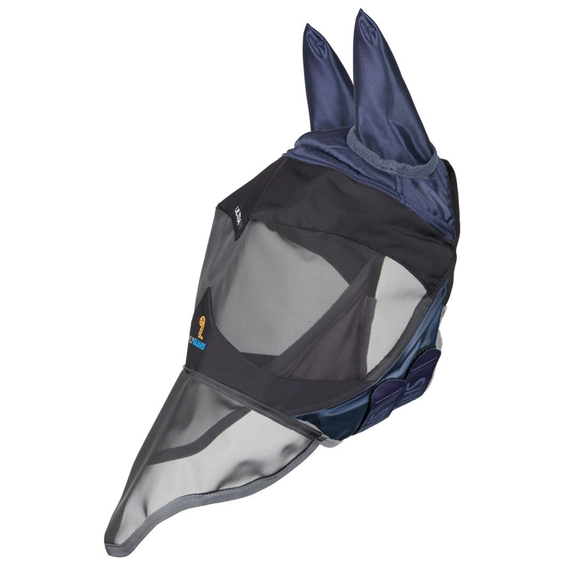 Shires FlyGuard Pro Deluxe Fly Mask With Ears and Nose - Navy-1