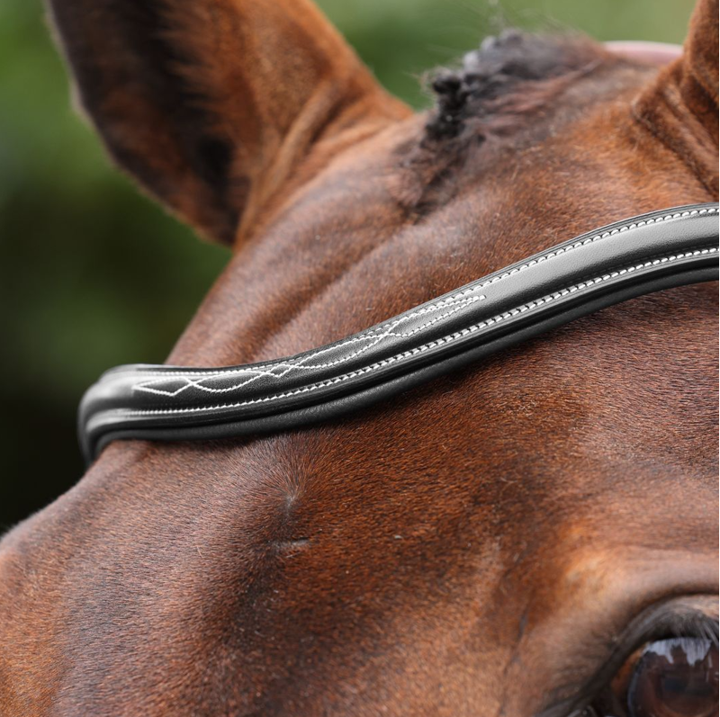 Shires Velociti LUSSO Opus Dressage Flash Bridle - Black-3