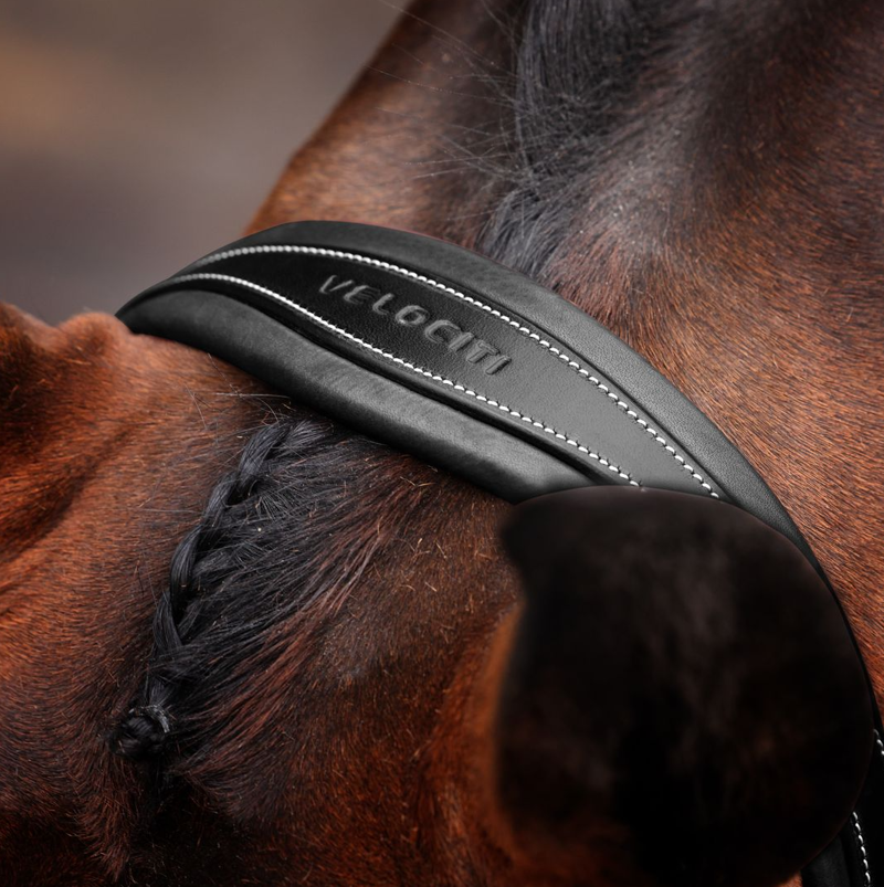 Shires Velociti LUSSO Opus Dressage Flash Bridle - Black-2