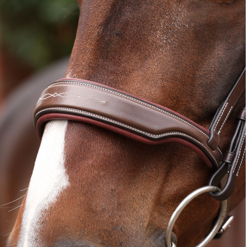 Shires Velociti LUSSO Opus Dressage Cavesson Bridle - Havana-1