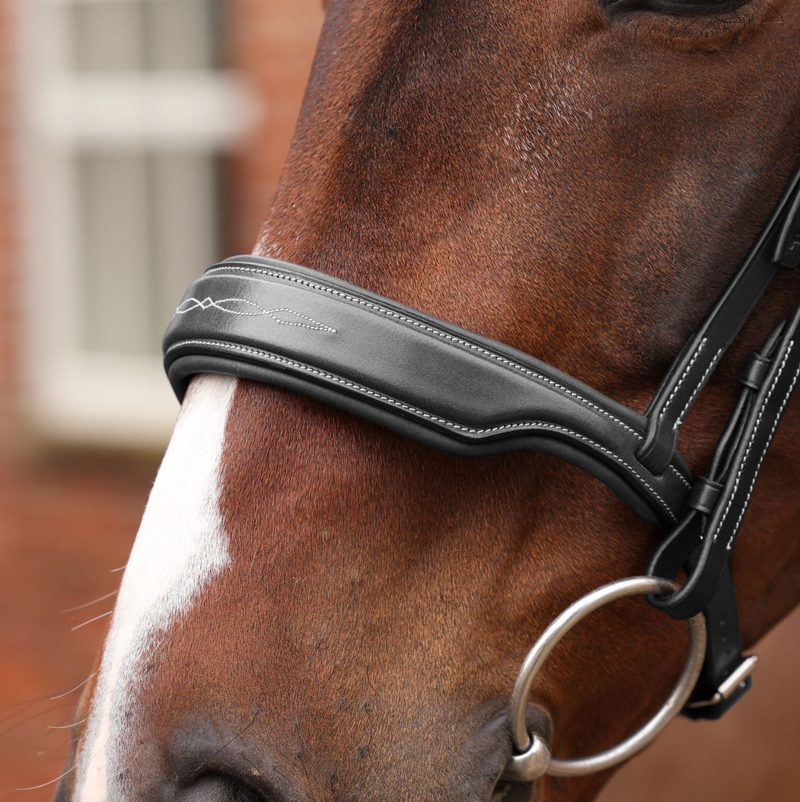 Shires Velociti LUSSO Opus Dressage Cavesson Bridle - Black-1