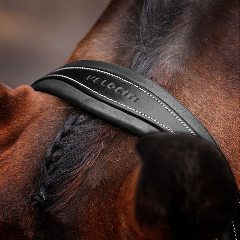 Shires Velociti LUSSO Opus Dressage Cavesson Bridle - Black-4