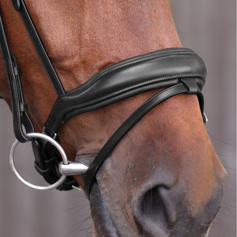 Shires Velociti LUSSO Elite Dressage Flash Bridle - Black-2