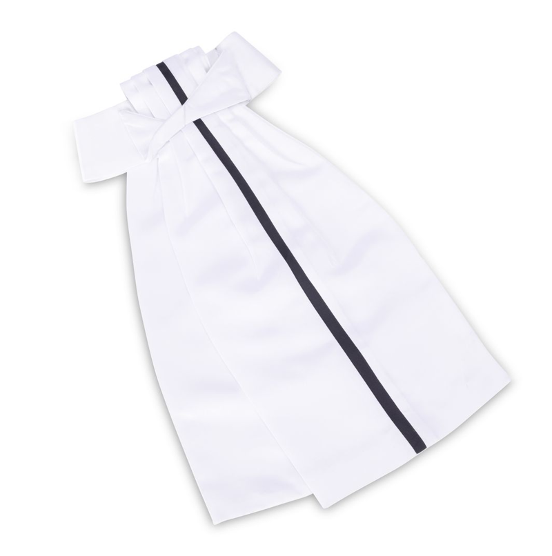 Shires Aubrion Hampton Ready Tied Stock - White/Black-1