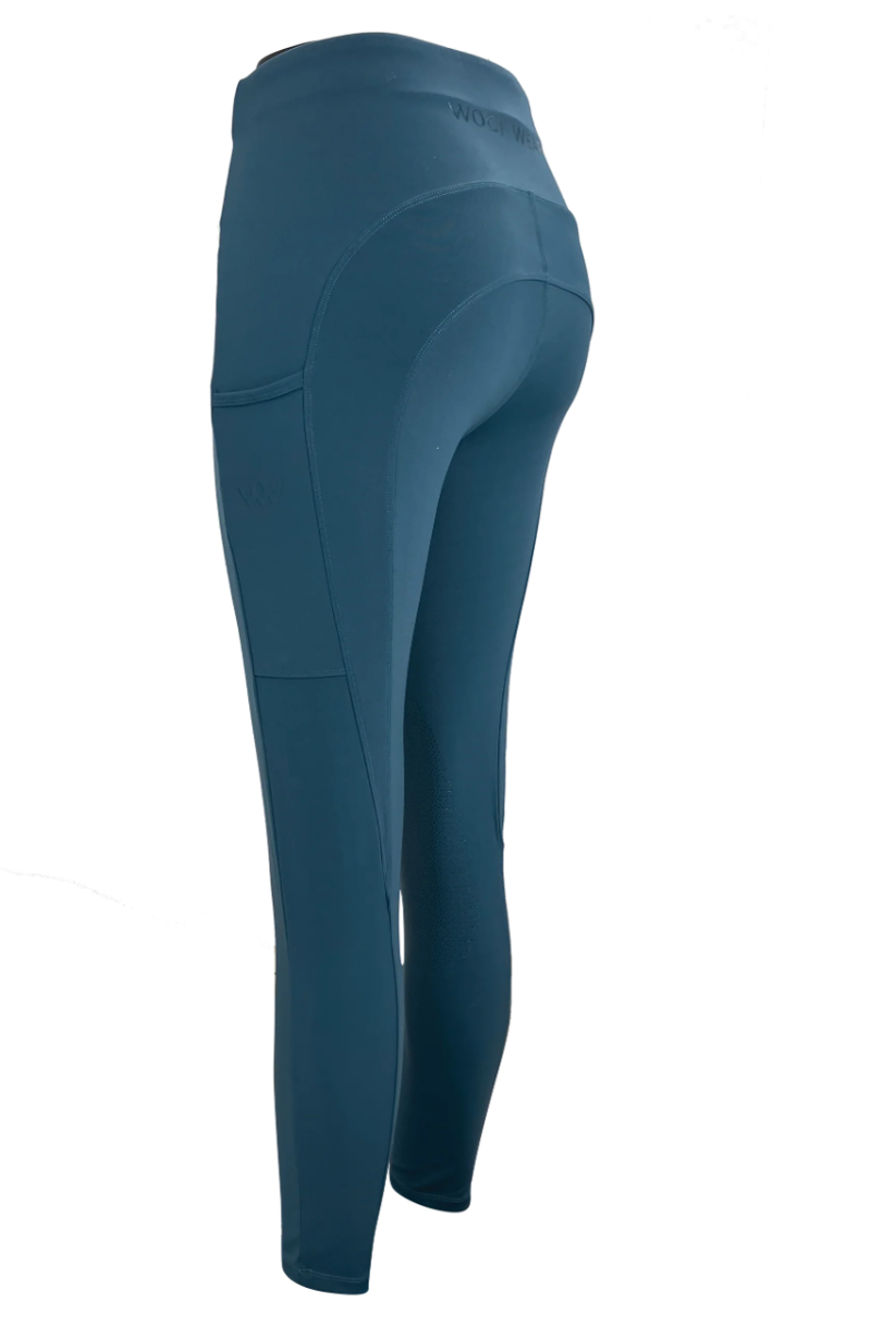 Woof Wear Original Women's Knee Grip Riding Tights - Petrol Blue -1