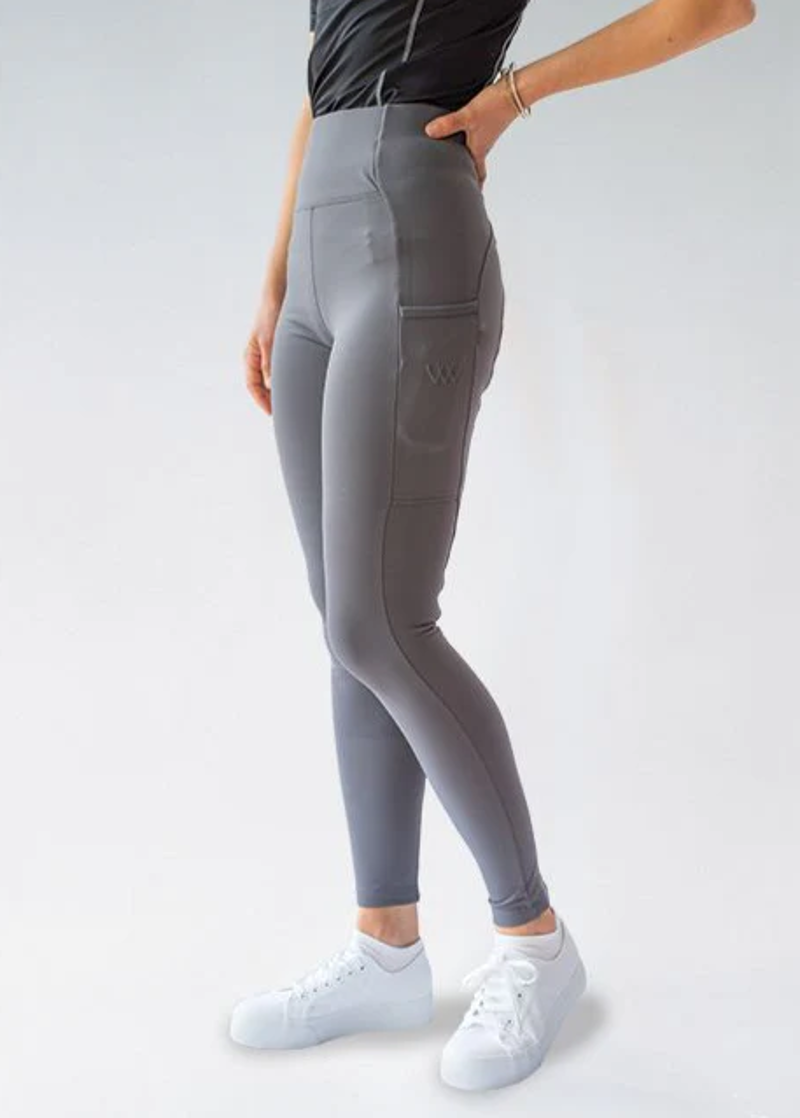 Woof Wear Original Women's Knee Grip Riding Tights - Slate-1