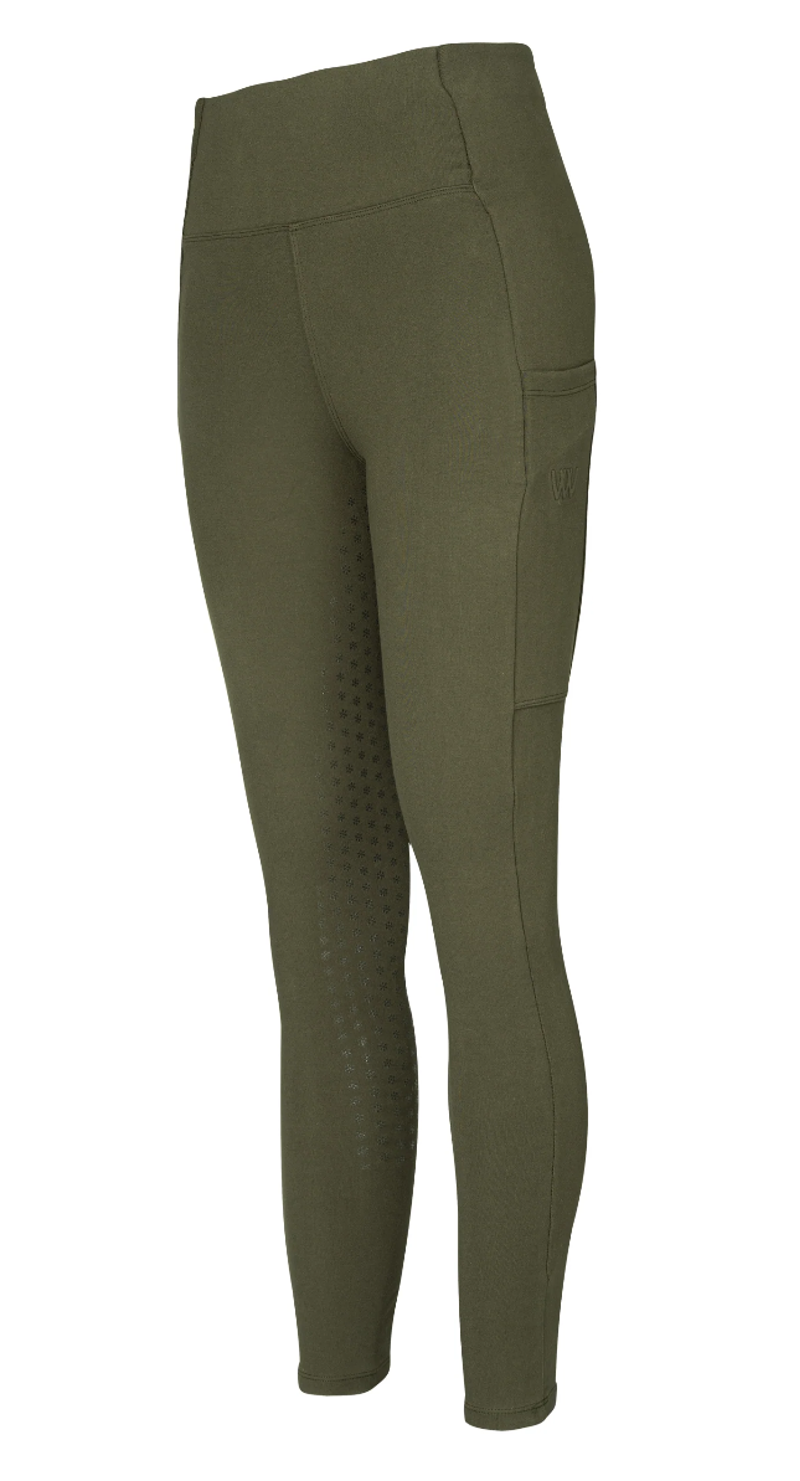 Woof Wear Women's Full Seat Winter Riding Tights - Olive