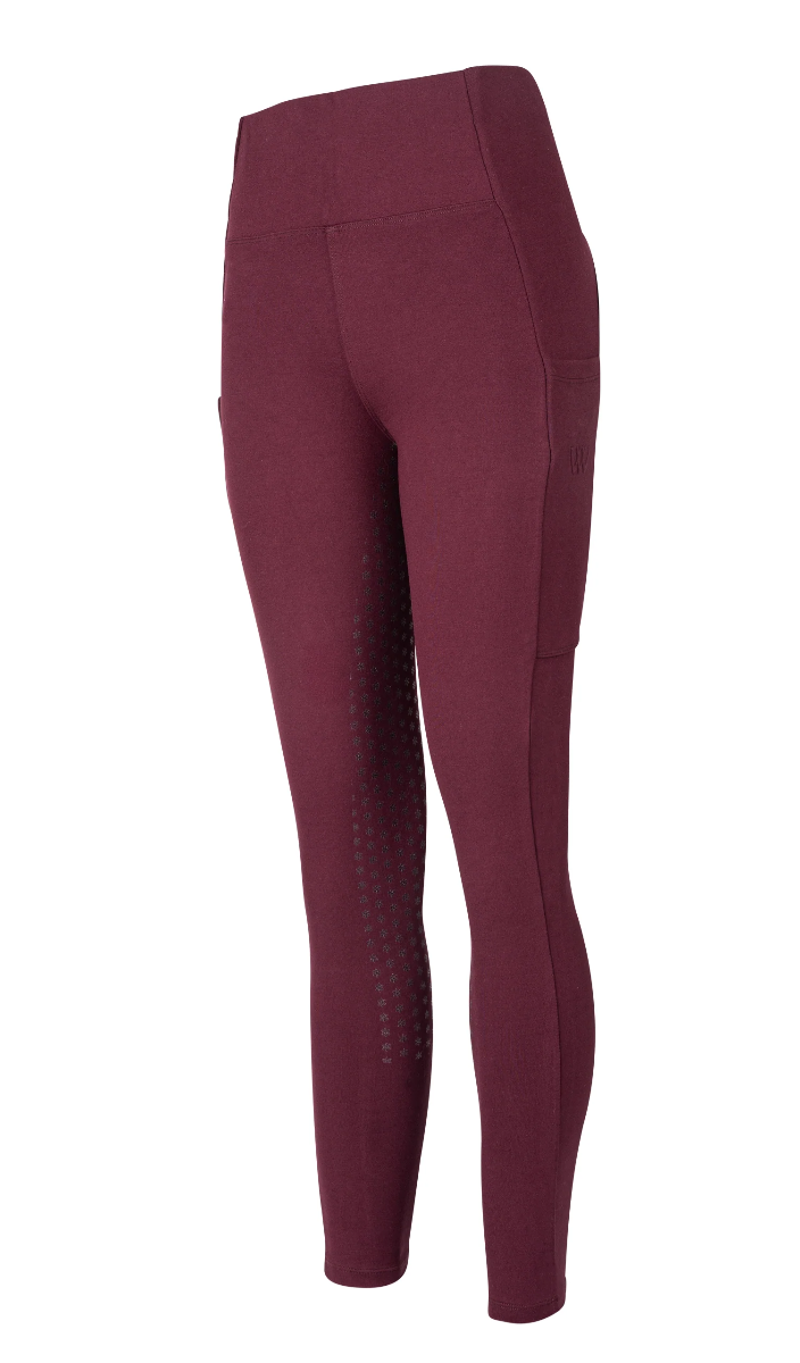 Woof Wear Women's Full Seat Winter Riding Tights - Plum