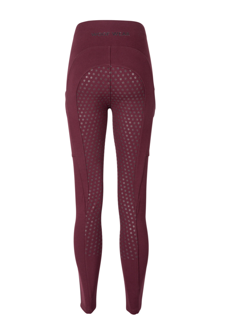 Woof Wear Women's Full Seat Winter Riding Tights - Plum-1