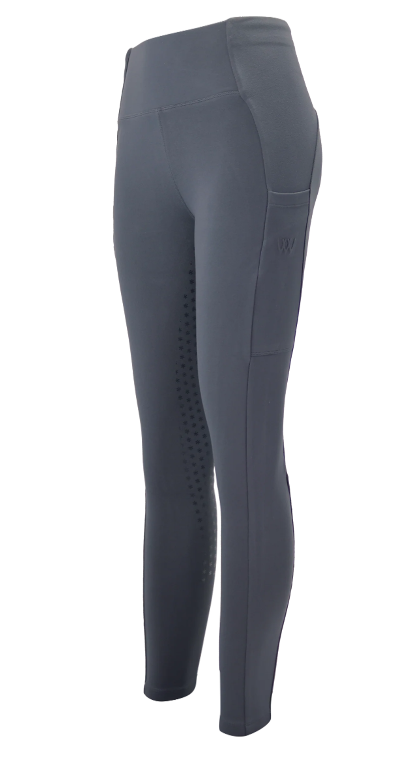 Woof Wear Women's Full Seat Winter Riding Tights - Slate