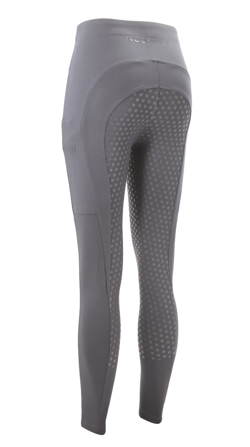Woof Wear Women's Full Seat Winter Riding Tights - Slate-1