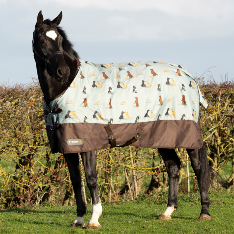 StormX Original It's A Dog's Life 0g Turnout Rug - Dusty Blue