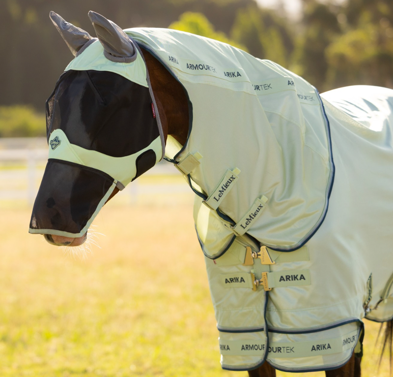LeMieux Arika Armour-Tek Detachable Neck Fly Rug - Macaron-1