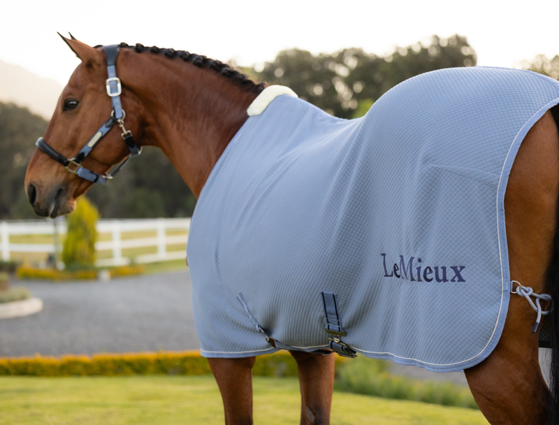 LeMieux Kudos Bamboo Cooler Rug - Powder Blue-1