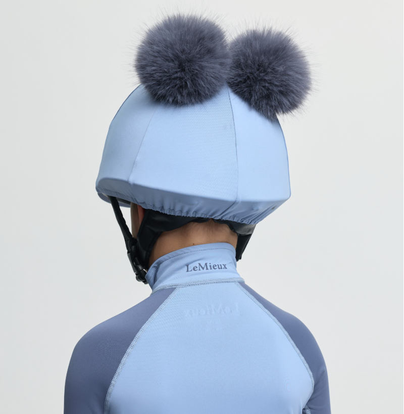 LeMieux Mini Double Pom Hat Silk - Powder Blue-1