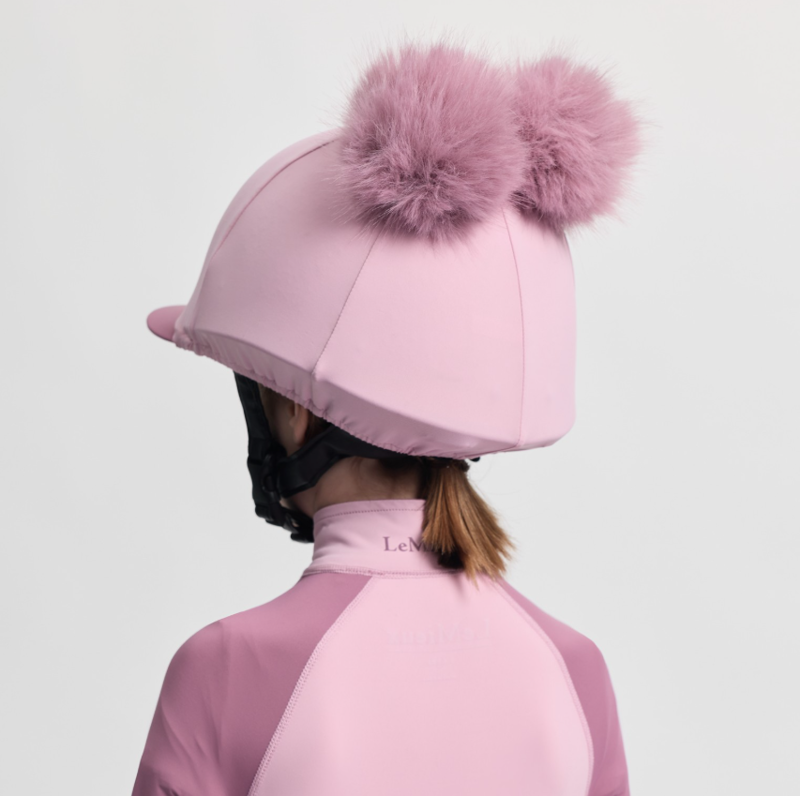 LeMieux Mini Double Pom Hat Silk - Fondant -1