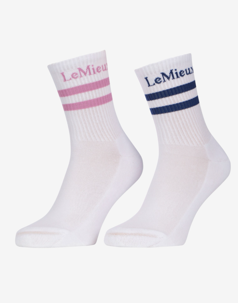 LeMieux Crew Sock 2 Pack - Fondant/Shadow