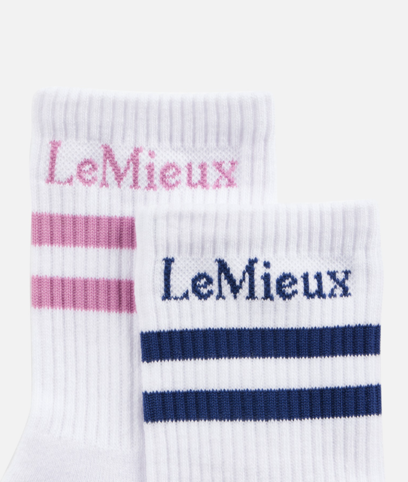 LeMieux Crew Sock 2 Pack - Fondant/Shadow-1