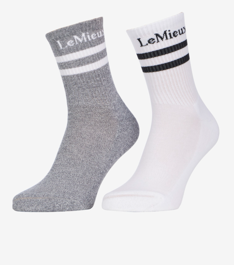 LeMieux Crew Socks 2 Pack - White