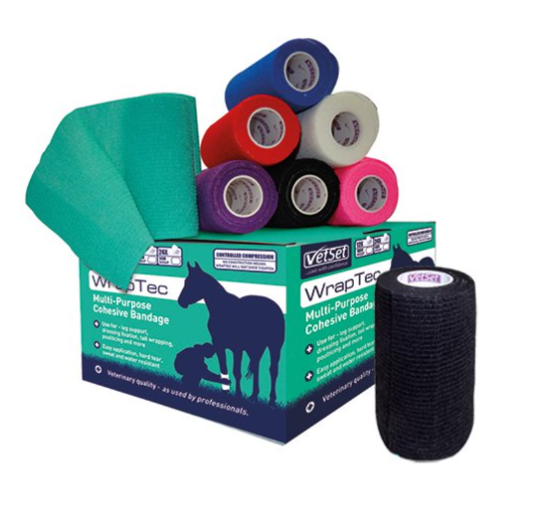 VetSet WrapTec Cohesive Bandage 100mm - Red-1