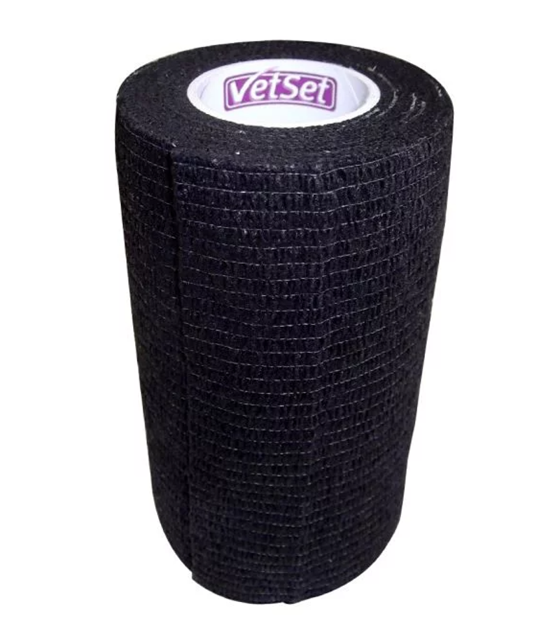 VetSet WrapTec Cohesive Bandage 100mm - Black