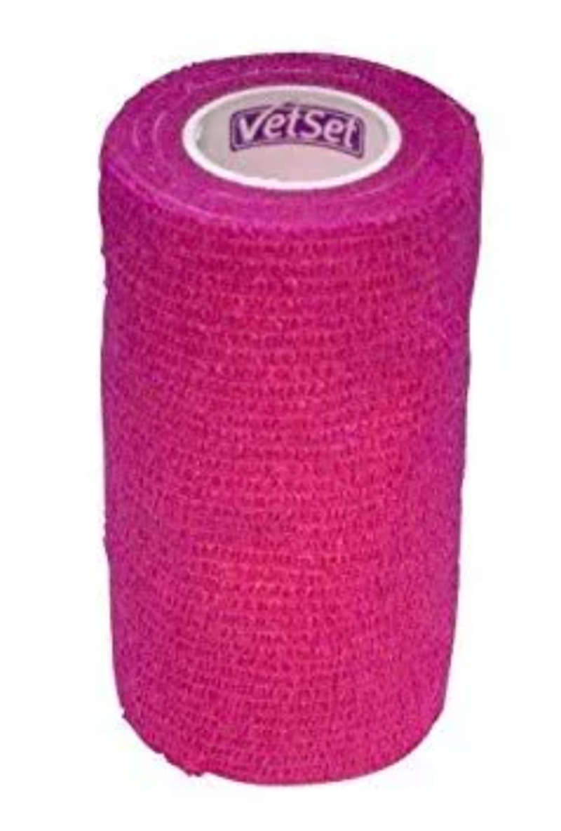 VetSet WrapTec Cohesive Bandage 100mm - Pink