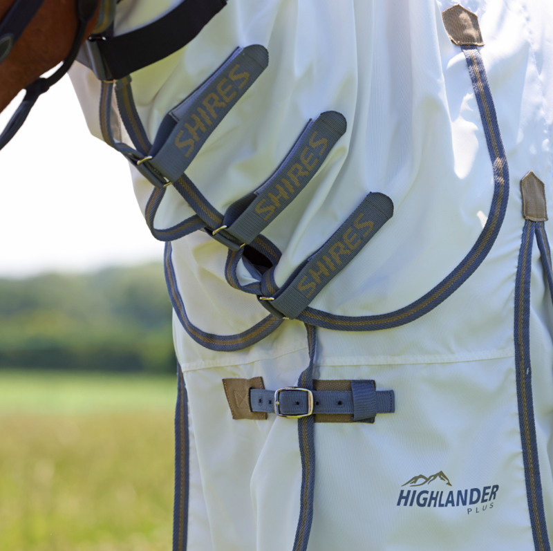 Shires Highlander Plus Sweet-Itch Combo Rug - White Airforce-2