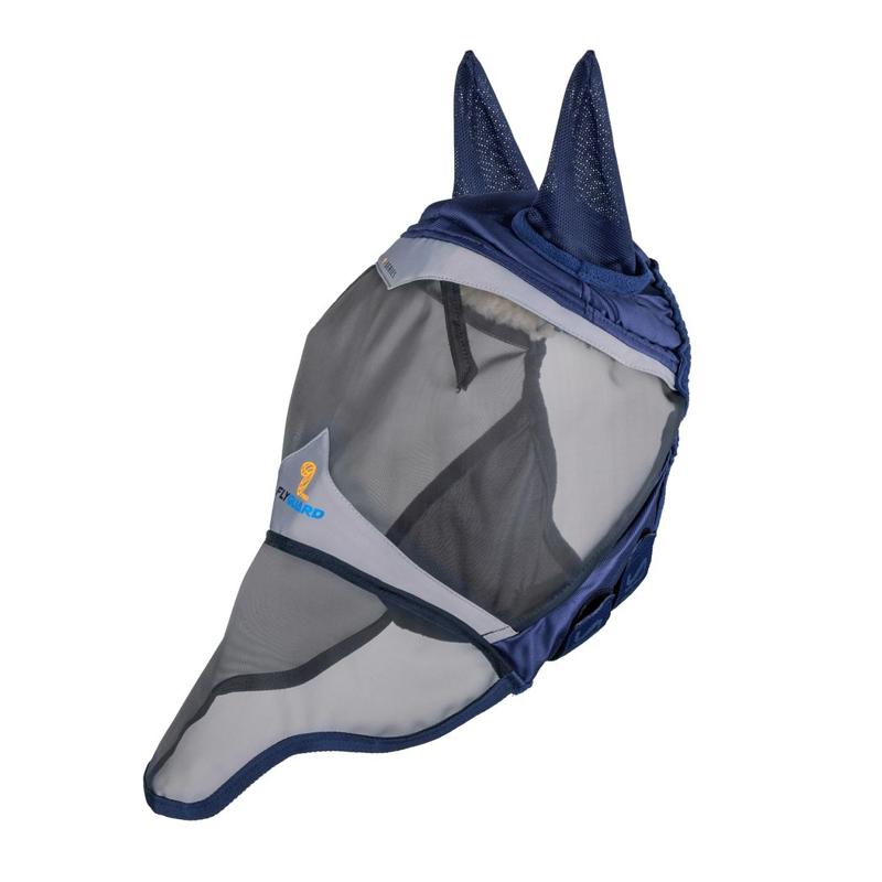 Shires FlyGuard Pro Fine Mesh Fly Mask With Ears and Nose - Navy-1