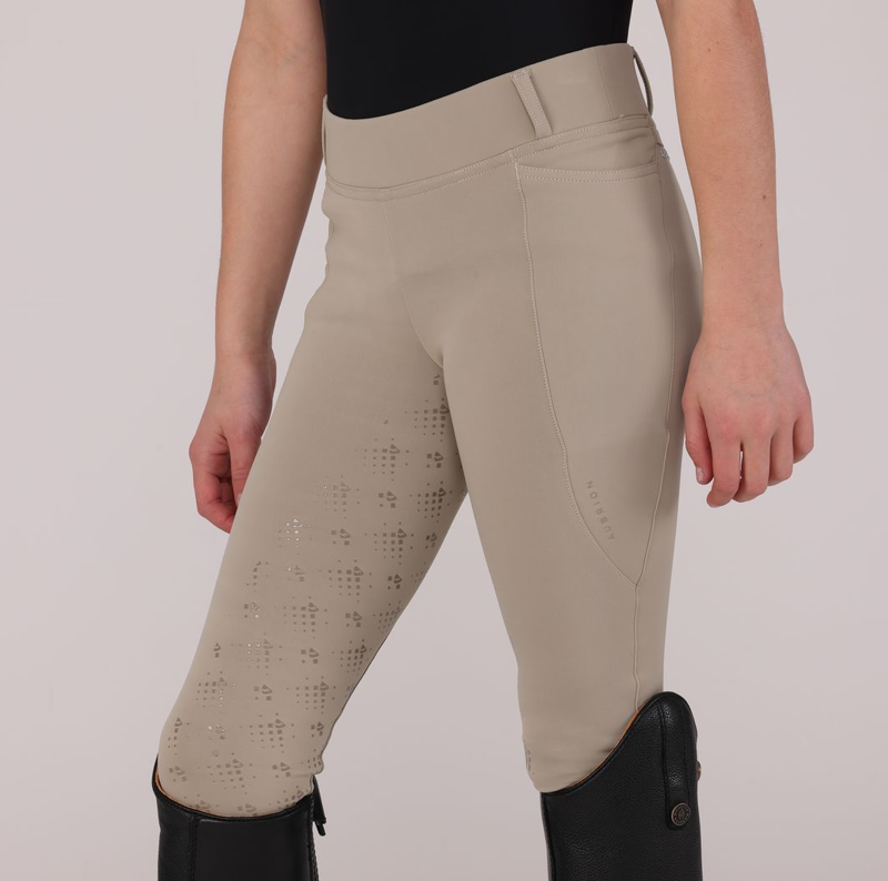 Shires Aubrion Optima LX Children's Riding Tights - Beige-2