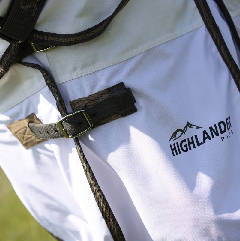 Shires  Highlander Plus Sun Shade Fly Combo Rug - White-2