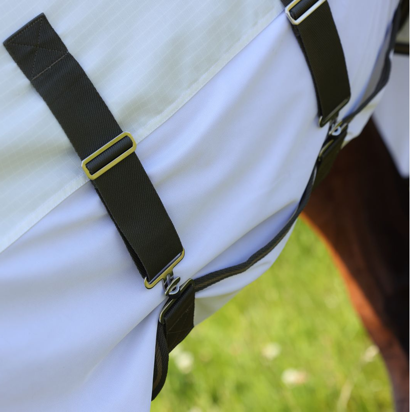 Shires  Highlander Plus Sun Shade Fly Combo Rug - White-3