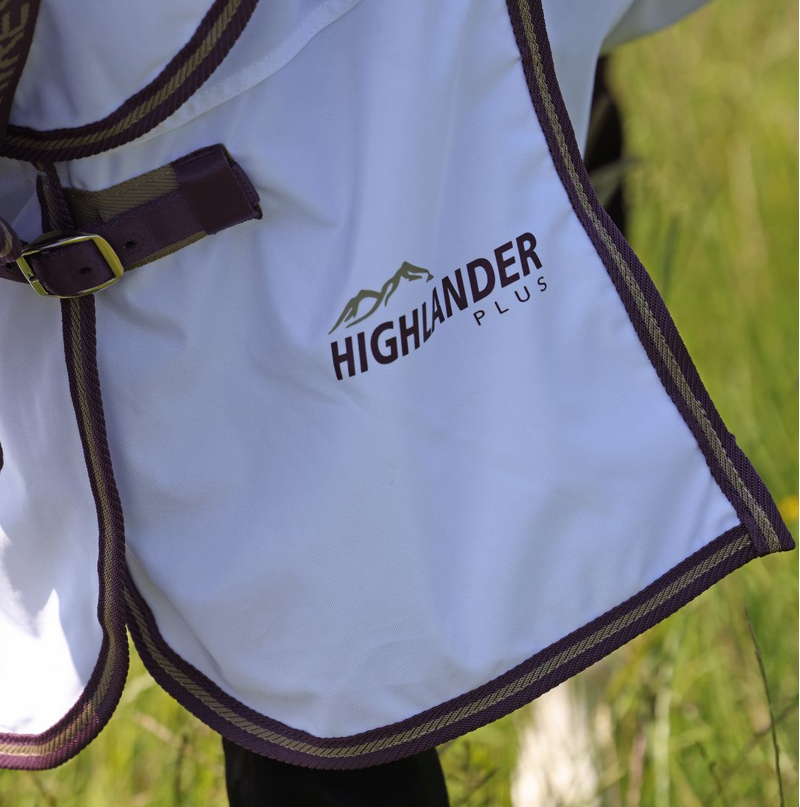 Shires Highlander Plus Fly Sheet Combo Rug - White/Black Cherry-3