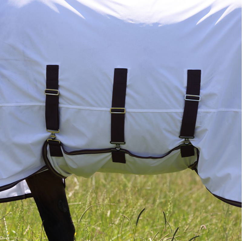 Shires Highlander Plus Fly Sheet Combo Rug - White/Black Cherry-2