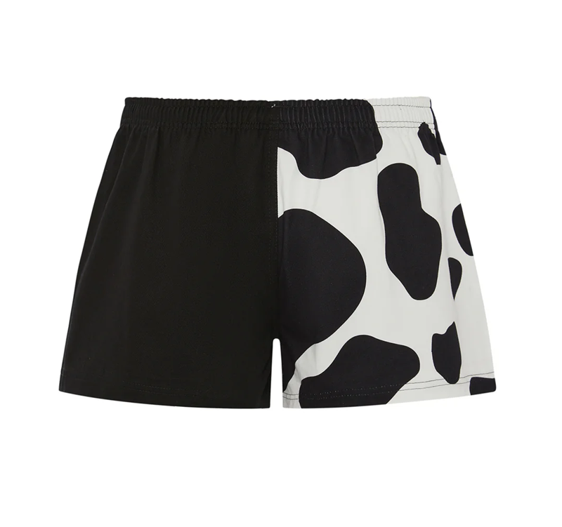 Hexby Harlequin Zip Pocket Shorts - Black Holstein-1