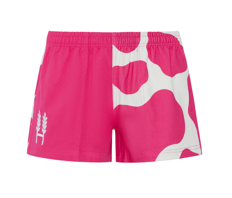 Hexby Harlequin  Zip Pocket Shorts - Pink Holstein