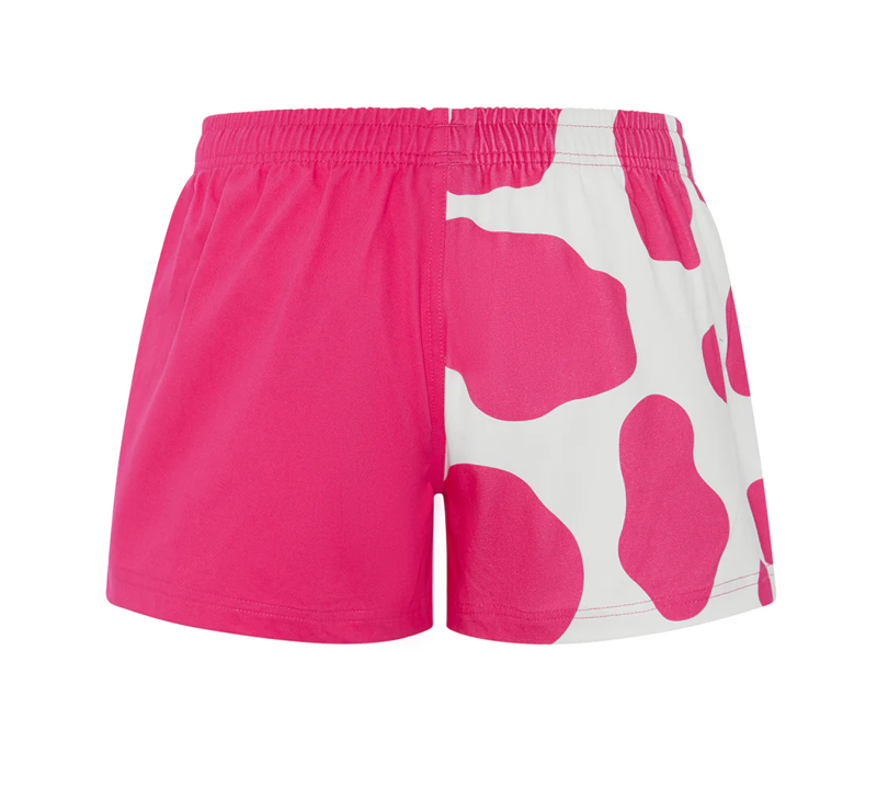 Hexby Harlequin  Zip Pocket Shorts - Pink Holstein-1