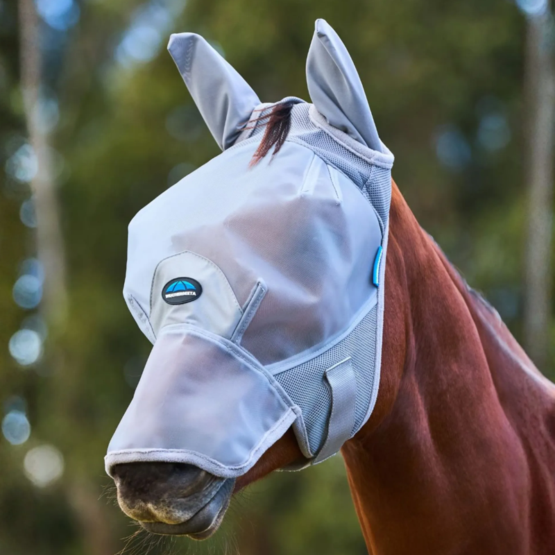 WeatherBeeta ComFiTec Fine Mesh Fly Mask With Ears and Nose - Grey 