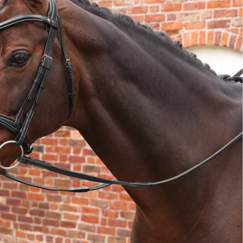 Shires Velociti LUSSO Opus Soft Grip Reins - Black-1