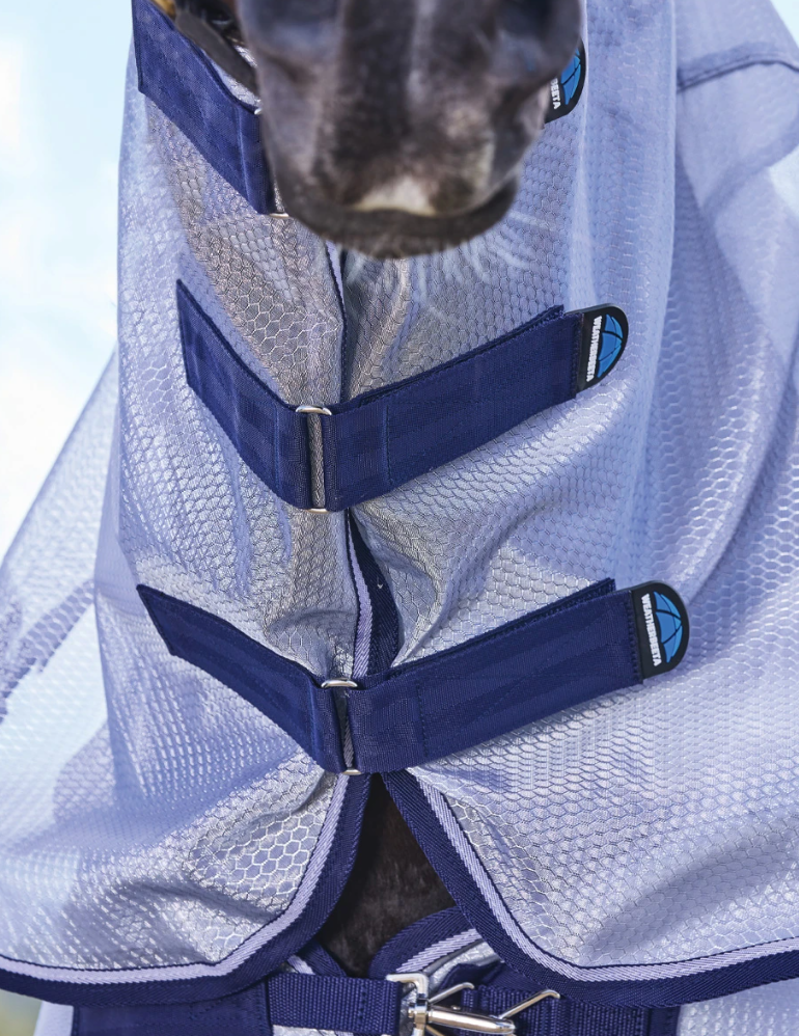 WeatherBeeta ComFiTec Hexi Shield Fly Rug Combo - Silver/Navy/White -1