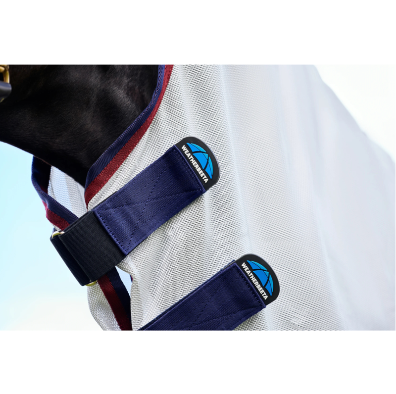 WeatherBeeta ComFiTec Airflow Fly Rug Detach-A-Neck - Grey/Navy/Burgundy-2