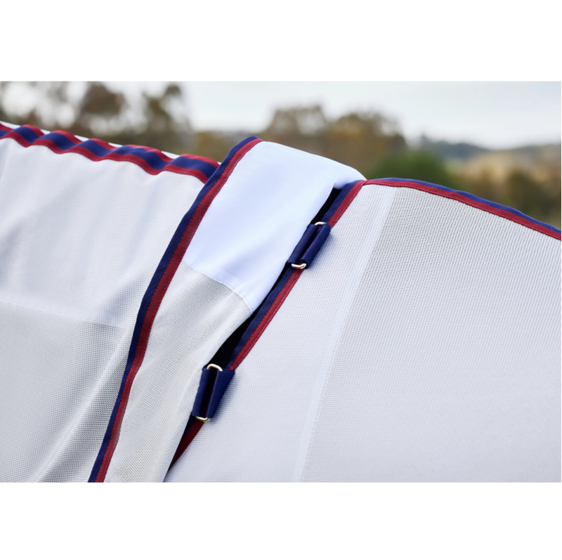 WeatherBeeta ComFiTec Airflow Fly Rug Detach-A-Neck - Grey/Navy/Burgundy-3