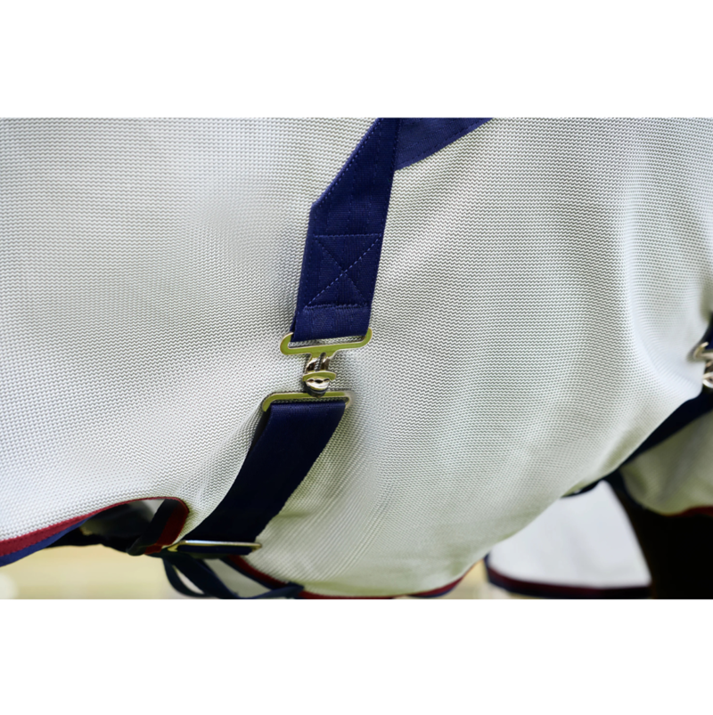 WeatherBeeta ComFiTec Airflow Fly Rug Detach-A-Neck - Grey/Navy/Burgundy-4