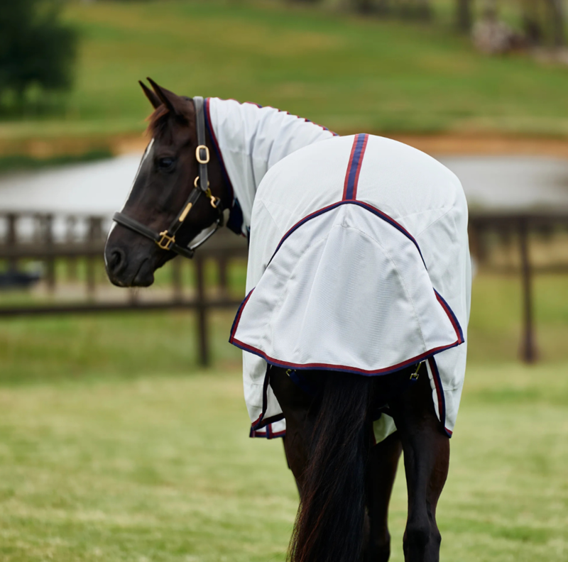 WeatherBeeta ComFiTec Airflow Fly Rug Detach-A-Neck - Grey/Navy/Burgundy-5