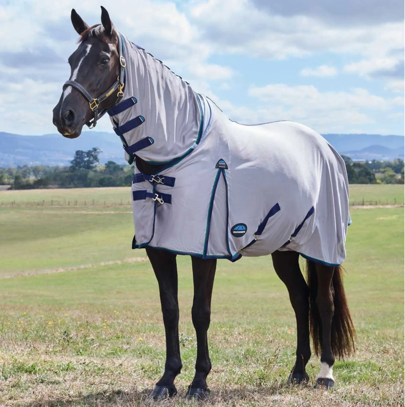 WeatherBeeta ComFiTec Zephyr Fly Sheet Combo Rug - Grey/Navy/Forest Green 