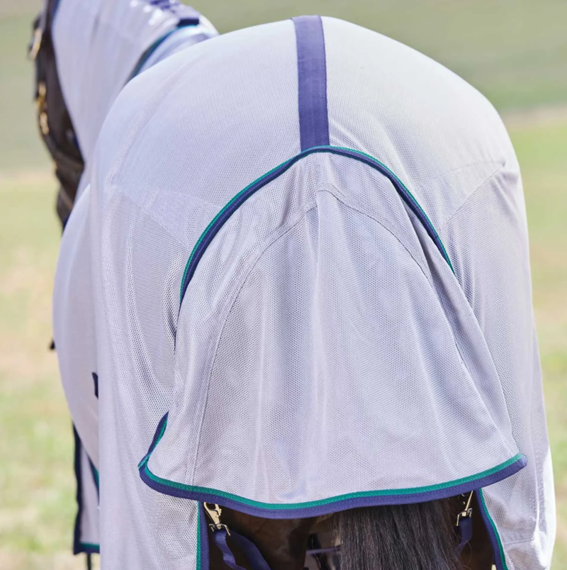 WeatherBeeta ComFiTec Zephyr Fly Sheet Combo Rug - Grey/Navy/Forest Green -3